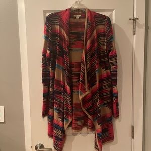 Lucky Brand Aztec Drape Cardigan